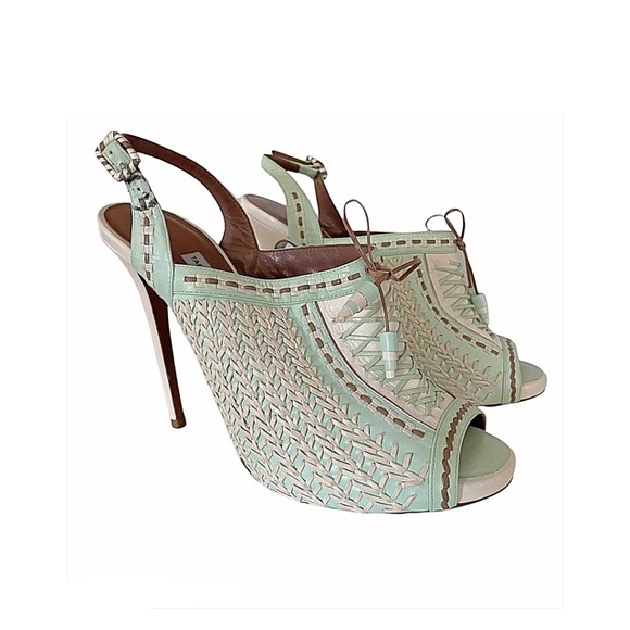 TABITHA SIMMONS Womens Luggage Suede/Natural Raffia Beige Contrast Crochet Trim Ankle Strap Padded Leticia Almond Toe Block Heel Buckle Leather Heeled main image 1